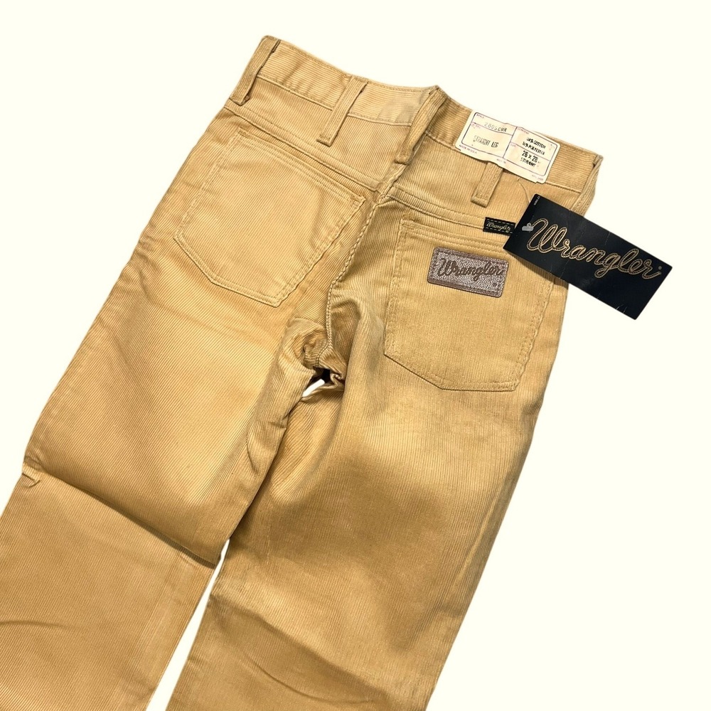Vintage 70s Wrangler Corduroy Pants 26x28 Mustard Yellow Straight Leg Made N USA